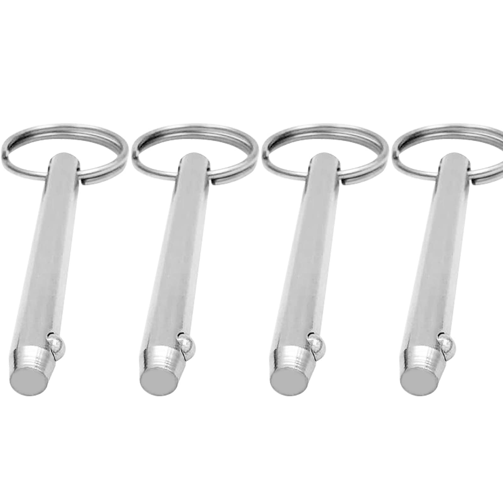 Set di 4 Perni a sgancio rapido in acciaio inox Cerniera acciaio barche accessori perno di bloccaggio Diametro 8 mm, lunghezza totale 72 mm, accessori per barche con anello di chiusura a sfera