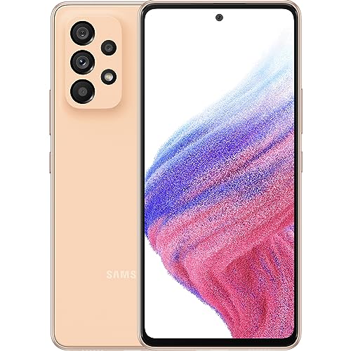 Samsung Galaxy A53 5G Smartphone Android, Display Infinity-O FHD+ Super AMOLED 6.5”¹, 6GB RAM e 128GB di memoria interna espandibile², Batteria 5.000 mAh, Awesome Peach [Versione Italiana]