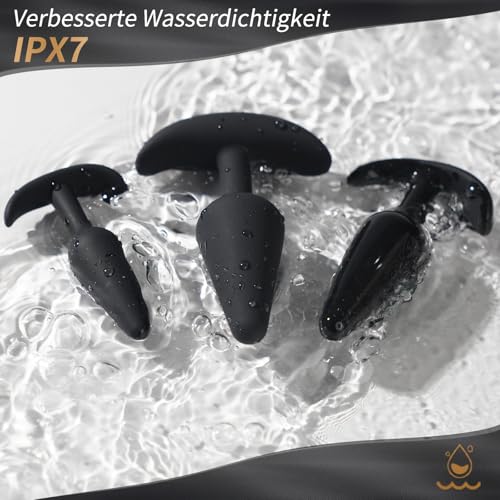 Analplug 3er-Set mit 12 Modi Vibration Analvibratoren für Mann Frau, Butt Plug für Frauen Sex Spielzeug für die Paare Anal Vibrator, Anal Plug Sexspielzeug Männer Prostata Dildo Buttplug Analplugs