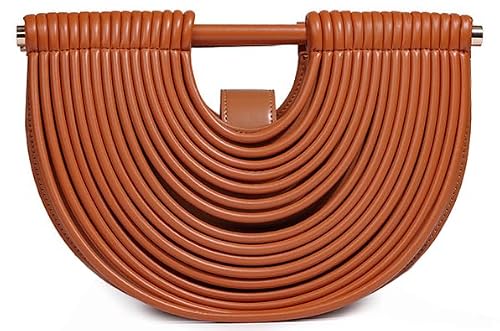 Handwoven Bread Women's Evening Clutch Top Handle Bag Shoulder Crossbody Creative Noodle Purses Satchel Handbag