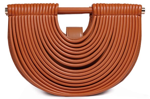 Handwoven Bread Women's Evening Clutch Top Handle Bag Shoulder Crossbody Creative Noodle Purses Satchel Handbag