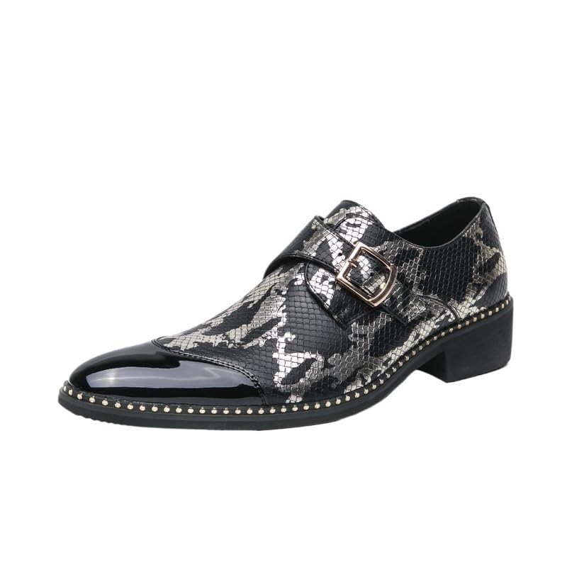 Men's Vintage Patent Leather Cap Toe Two-Tone Dress Shoes Summer Work Formal Oxford Shoes