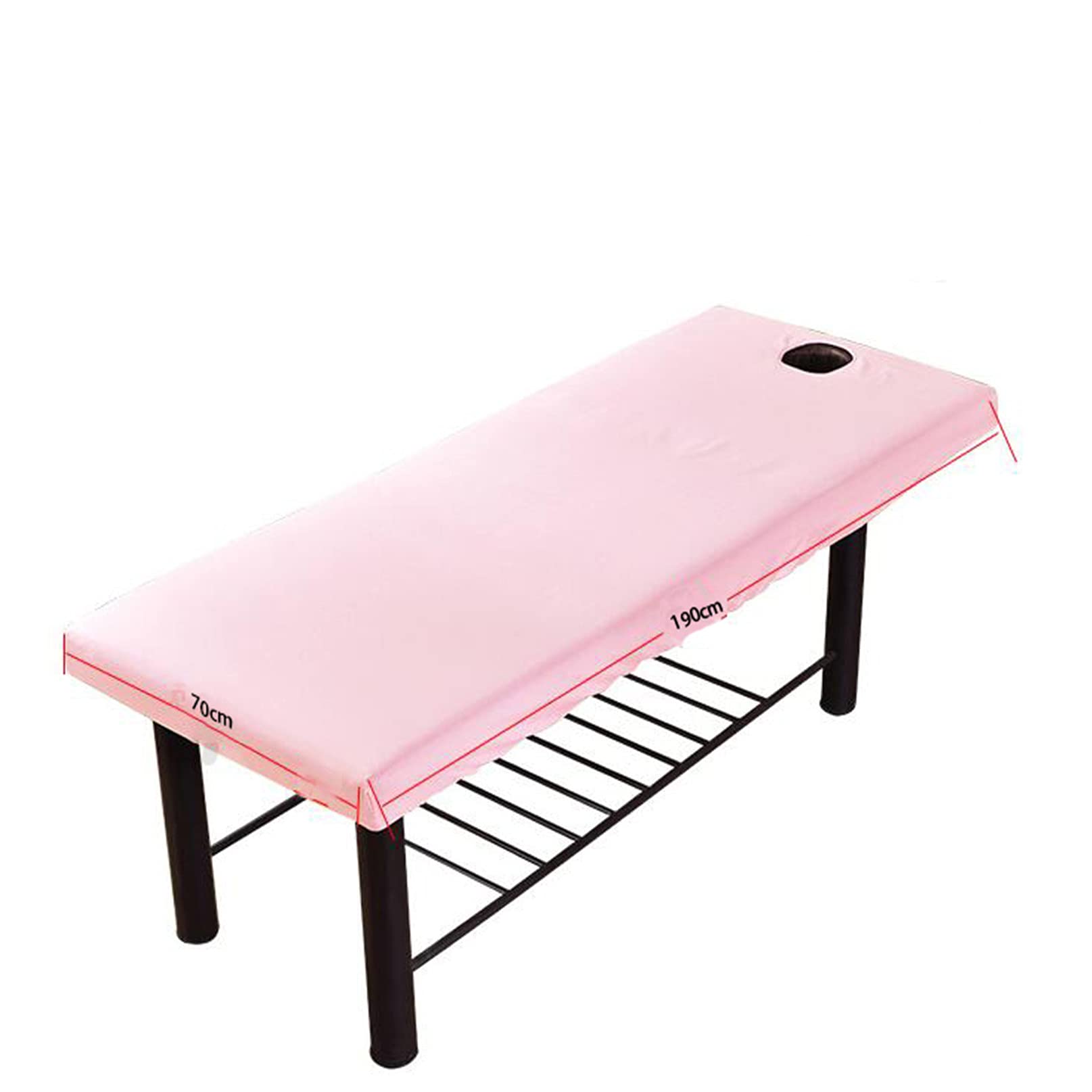 Garispace Classic Couch Cover with Hole Soft Comfortable Massage Bed Sheet Beauty Massage SPA Couch Cover with Face Hole Stylish Massage Couch Protective Cover (Pink)