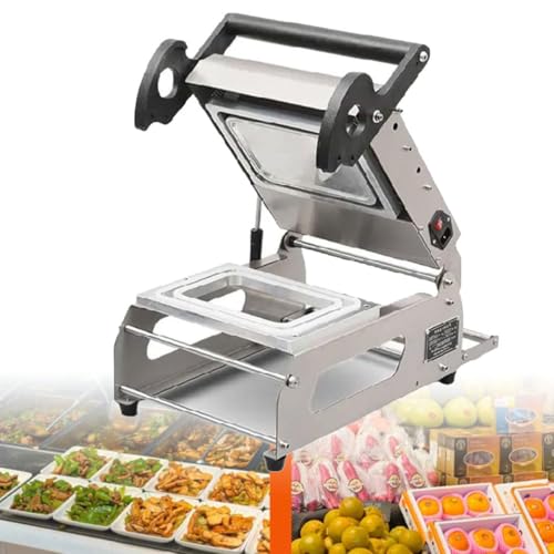 YCNLYSSR Selladora de Cajas Frescas de 600 W, máquina de envasado con presión Manual y Ajuste de Temperatura, selladora térmica para bandejas de Comida para Llevar