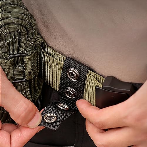WUDQIJI Nylon Duty Belt Keeper 6 Stück Duty Belt Keeper Gürtelhalter Gürtelschlaufen Nylon Snap Belt Keeper mit doppelten Druckknöpfen für Outdoor Sports Camping Police(Schwarz)