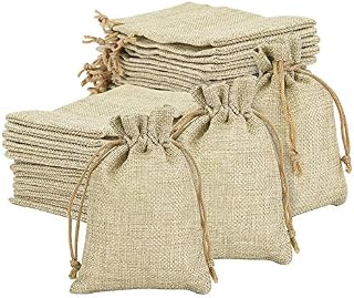 OOTSR 30 Pcs Burlap Gifts Bag, Wedding Hessian Jute Bags with Drawstring, Fabric Gift Bags for Birthday, Party, Wedding Favors, Present, Art and DIY Craft