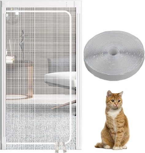 PINVNBY Cat Screen Door Pet Fly Screen Door with Bilateral Zipper 100 x 210 cm Pet Protection Screen Door Prevent Pet Escape Door Curtains for Living Room Kitchen Balcony