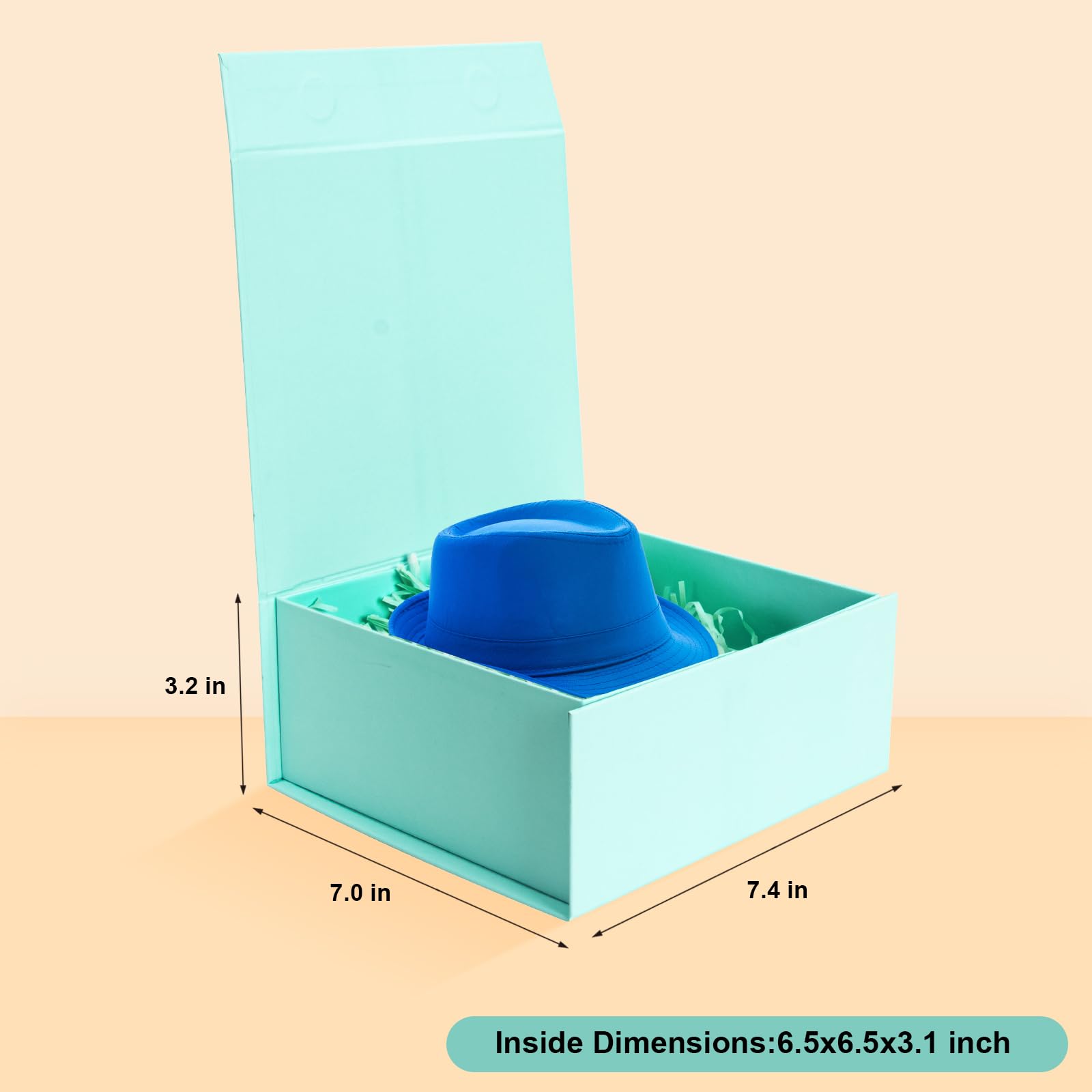 Amazon.com: CHARMGIFTBOX 7.4x7.0x3.2 Inch Blue Gift Boxes with