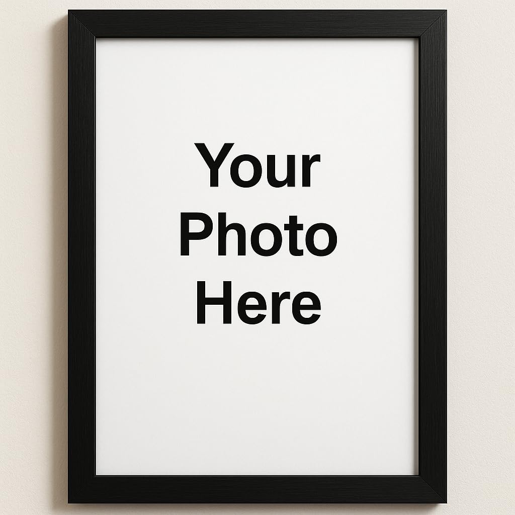 Customized Photo Frame – Personalized Print with Your Photo | Custom Black Wooden Frame Gift for Anniversary, Birthday, Wedding, Couples | A4 Size Photo Frame (Black, 4X6)