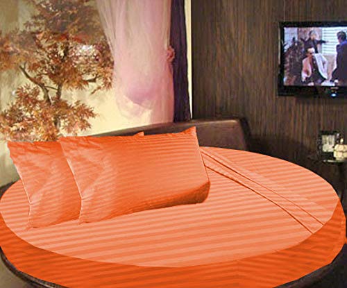 Parure de lit 3 pièces drap-housse rond 243 cm coton égyptien 600 fils