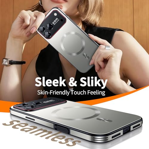 Image of for iPhone 17 Pro Max Case,Slim Design Compatible with MagSafe,Strong Magnetic Shockproof Military-Grade Protection for Screen & Camera Cover Case for 17 Pro Max,Silver