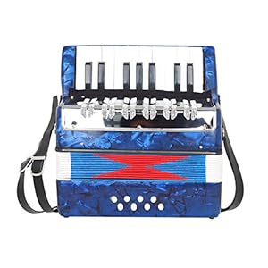 tellaLuna Kids Accordion, 17 Keys 8 Bass Piano Accordion, Musical Instruments for Early Childhood Teaching,Navy Blue