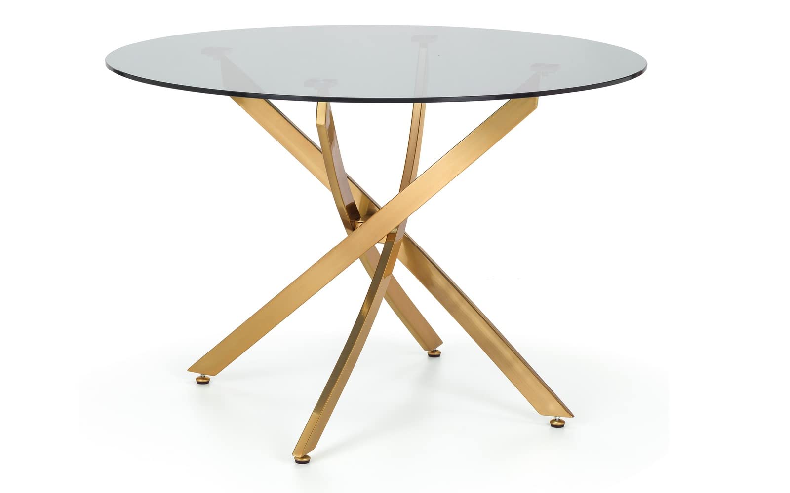 Julian Bowen Montero Round Table, Glass/Gold, One Size
