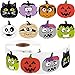600 Pegatinas de Halloween Pegatinas de Rollo de Calabaza de Halloween Pegatina de Personaje de Halloween de 1,5 Pulgadas 8 Diseños de Pegatina de Cara de Calabaza de Monstruo de Halloween