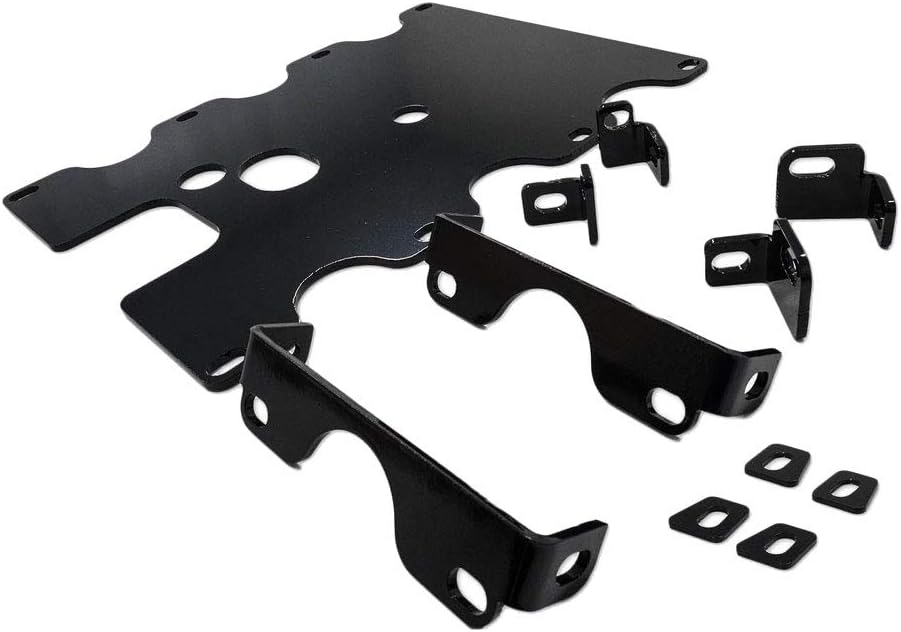 SuperATV Frame Stiffener for Polaris Ranger Full Size XP 570/900 / Crew (See Fitment) | Front Stiffener | Black | Made of 5 mm Heavy Duty Steel Plating