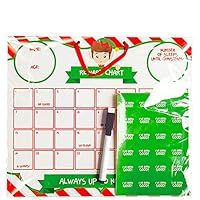 Vision4ever Behaviour Reward Chart Elf Christmas Stickers Pen Santa Board Dry Wipe Nice