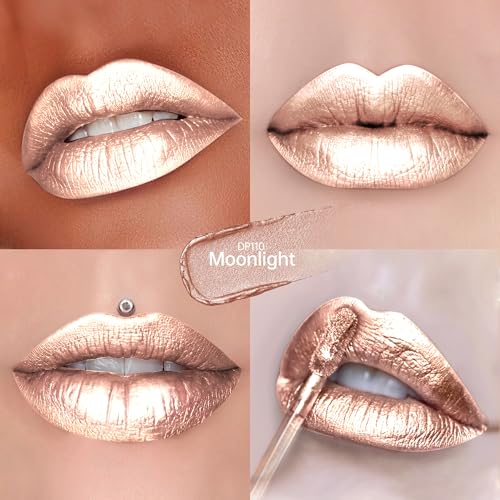 Image of Depuplum Silver Lipsticks for Women Metallic Glitter Lipstick Long Lasting