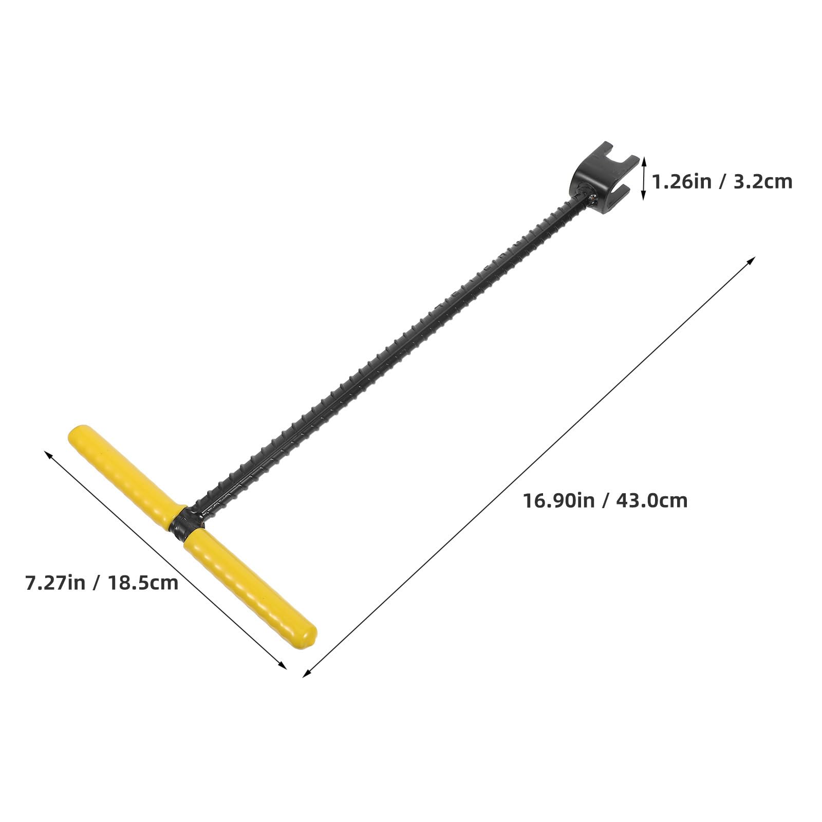 Kichvoe Llave de cierre de válvula de agua - Llave para medidor de agua de 17'' con mango en T de goma - Herramienta extensora de llave de válvula para sistemas de plomería, gas y