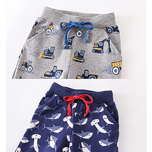 Boys Active Athletic Pull-On Pants I Kids Cozy Cotton Cartoon Jogging Sweatpants3