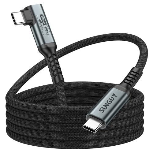 Image of SUNGUY 100W USB C to USB C 3.2 Gen2 Cable 6.6FT, 20Gbps High Speed Type C Data Transfer, 4K Video Output Monitor USB Type C Cord for iPhone 16 /15 Pro max, MacBook Air /Pro, iPad Pro, Chromebook