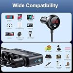 Cigarette Lighter Splitter 216W 4 Socket USB C Car Adapter for Truck SUV - Image 3