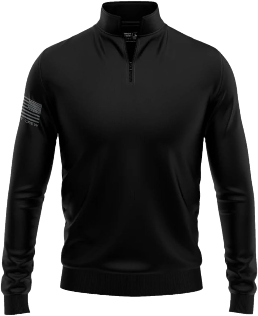 Patriot Crew Flag Quarter-Zip Pullover – Buttery Soft Unisex Sweatshirt, Durable & Itch-Free Comfort (Black & Pine)