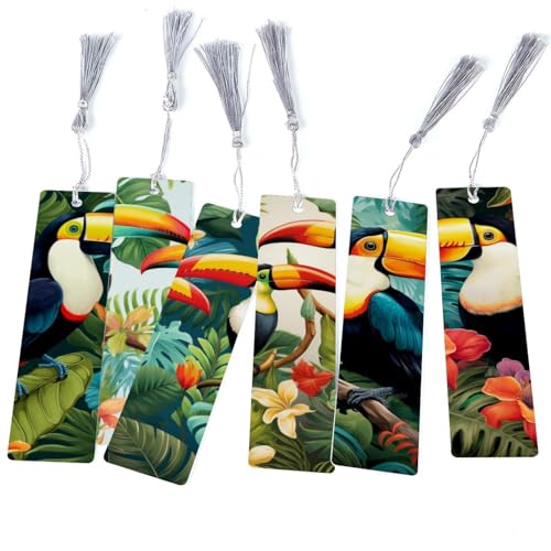 Marque-pages toucan : lot de 6 accessoires de lecture chic pour vos livres