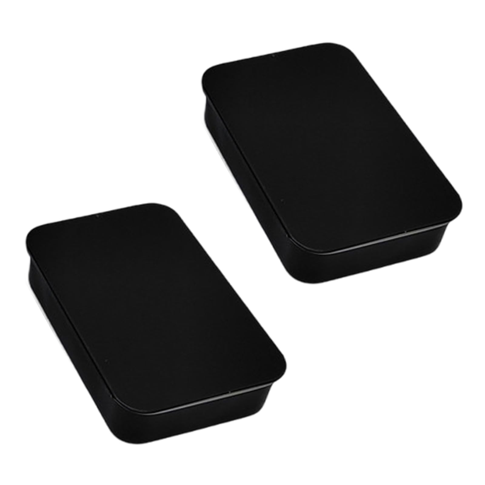 Jazuaiao Of 2 Practical Tinplate Slide Lid Boxes Sturdy Container for Organizing Craft and Everyday Use Items Storage Cosmetic Storage Box