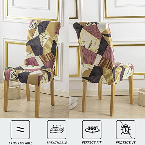 HZDHCLH Chair Covers Slipcovers 4/6 PCs Stretch Removable Washable Short Dining Chair Protector Cover Seat for Hotel,Dining Room,Ceremony (Follow heart,4 PCS) - Image 3