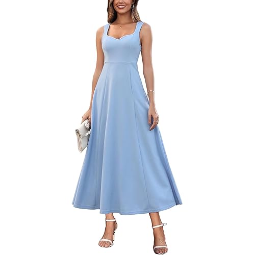 Brosloth Womens Wedding Guest Dresses Long Sweetheart Neckline Sleeveless Cocktail Dress