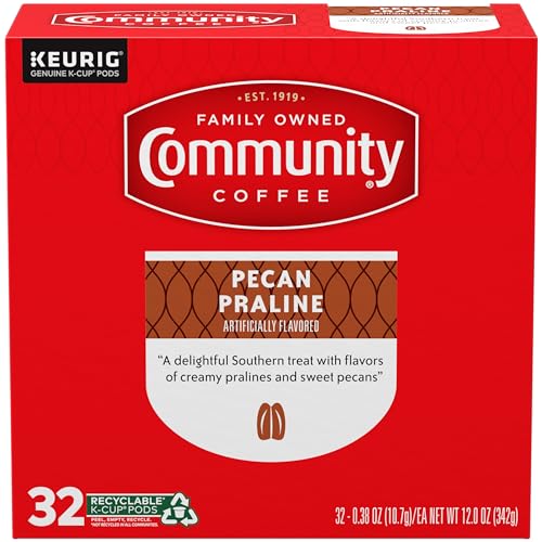 Image of Community Coffee Pecan Praline Medium Roast Single Serve Keurig K-Cup Pods 32 ct Box
