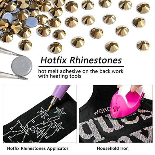Beadsland Hotfix Rhinestones, 2880pcs Flatback Crystal Rhinestones for Crafts Clothes DIY Decorations Aurum, SS10, 2.7-2.9mm - Image 4