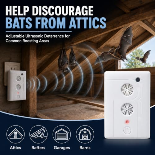 Image of Plug-in Bat Repellent for Attics, 10-70kHz Ultrasonic Rodent Deterrent