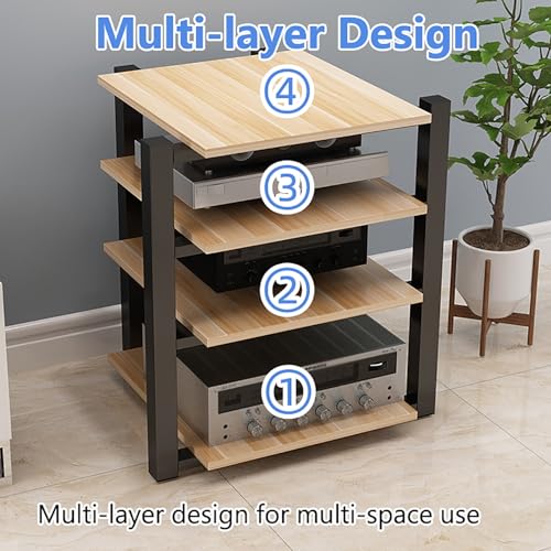 Meuble multimédia AV Noir et Marron 70x55x90 cm, Support Audio stéréo et Console de Jeux