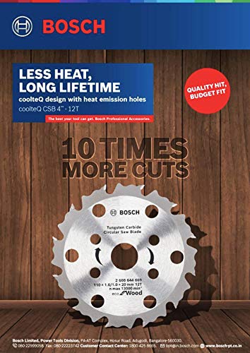 BOSCH TUNGSTEN CARBIDE CIRCULAR SAW BLADE 4" * 12T Pack Of 1 piece (B085DFZ5WF) Amazon Price History, Amazon Price Tracker