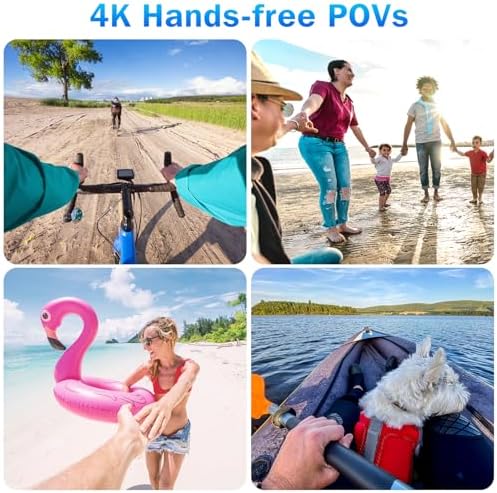 i3 4K Small POV Body Camera with Audio and Video Recording Accessories Kit Bundle, Thumb Size, Chest Wearable Mini Action Cam for Sports, Skiing, Vlogging, Motorcycle Helmet Camera(with 64G Card) - 4