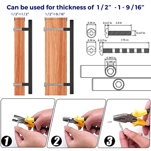 Image of Ravinte 15 Pack 10 inch Square Cabinet Pulls Matte Black Stainless Steel Kitchen Cupboard Dresser Handles Cabinet Handles 10 inch Length, 7-1 /2 inch Hole Center
