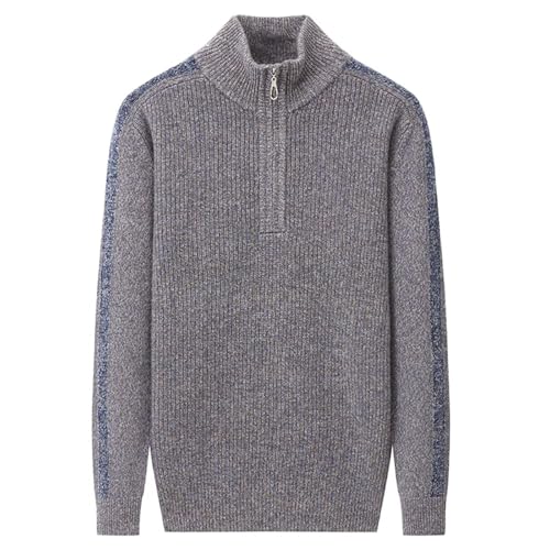 Rivccku Men's 100% Pure Cashmere Pullover Sweater Long Sleeve Jumper Comfort Knitted