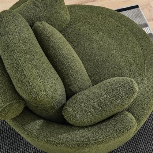 Sillón giratorio tapizado con almacenamiento beige miniatura 5