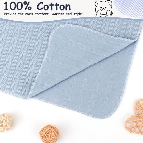 Image of DRESHOW BQUBO Newborn Receiving Blankets for Baby Girl Boy Swaddle with Bear Hat No Scratch Mittens Announcement Card Set for 0-3 Months