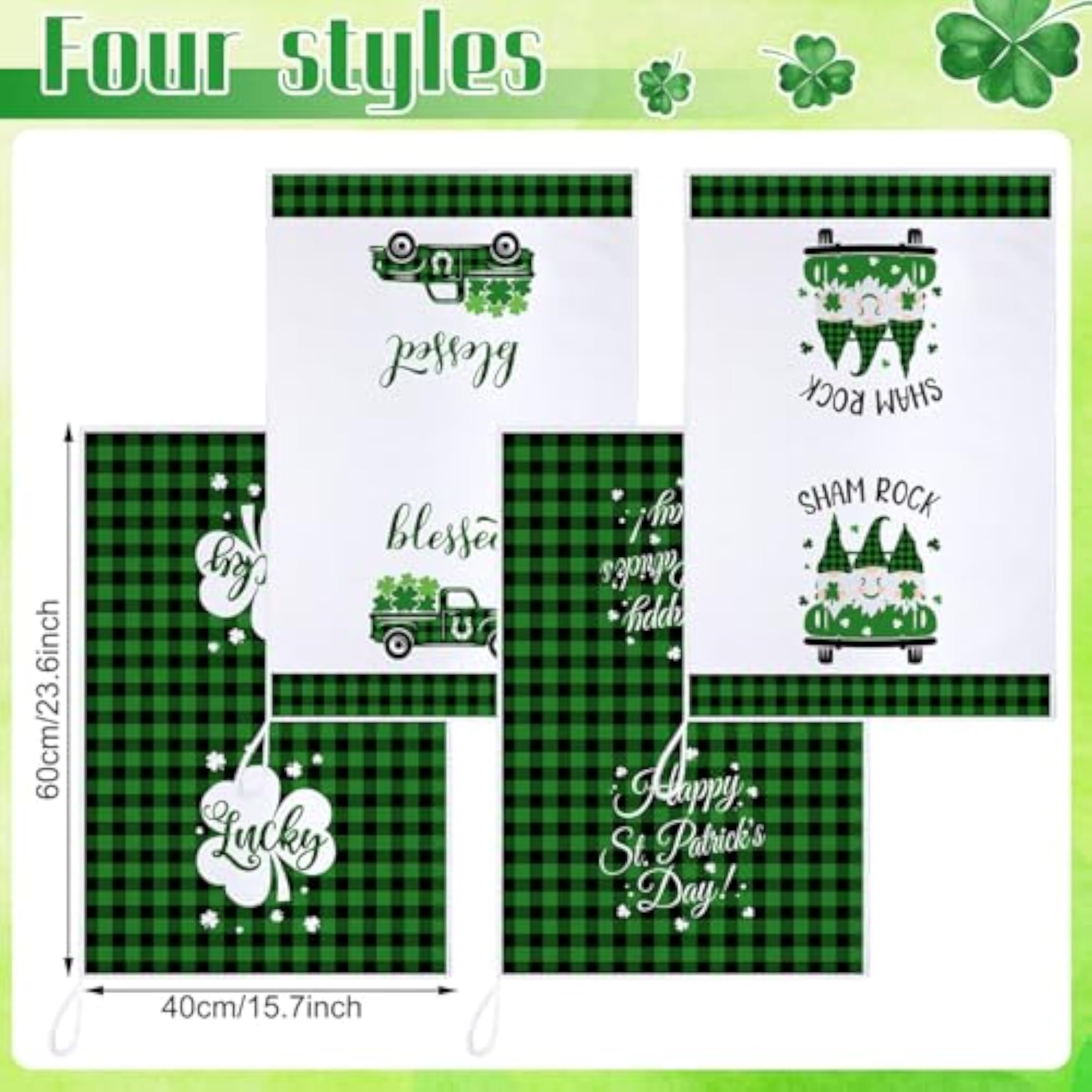 4 Pieces Buffalo Check Plaid Kitchen Dish Towels, Ultra Absorbent