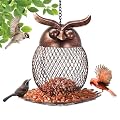 QZLOHOM Bird Feeder for Outdoor, Squirrel Proof Metal Wild Bird Feeder Decoration for Hanging Outside Garden Yard, Cute Cat-Shaped