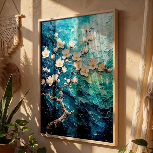 Image of kotart flower Wall Art Home Decoration | Aesthetic Floral Paintings With Frame For Living Room Bed Room Hotel Wall Decor Digital Reprint (19x25 inch)