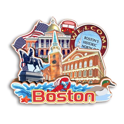 Imán decorativo redondo Boston 3-4 pulgadas