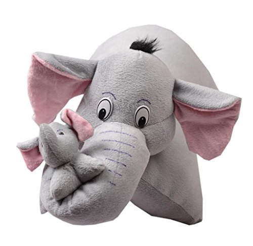 Image of Tickles Elephant Soft Stuffed Plush Cushion Pillow Cum Toy for Boys & Girls Birthday Gift (Size: 43 cm Color: Grey)
