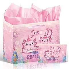 Pink Axolotl Birthday Gift Bag