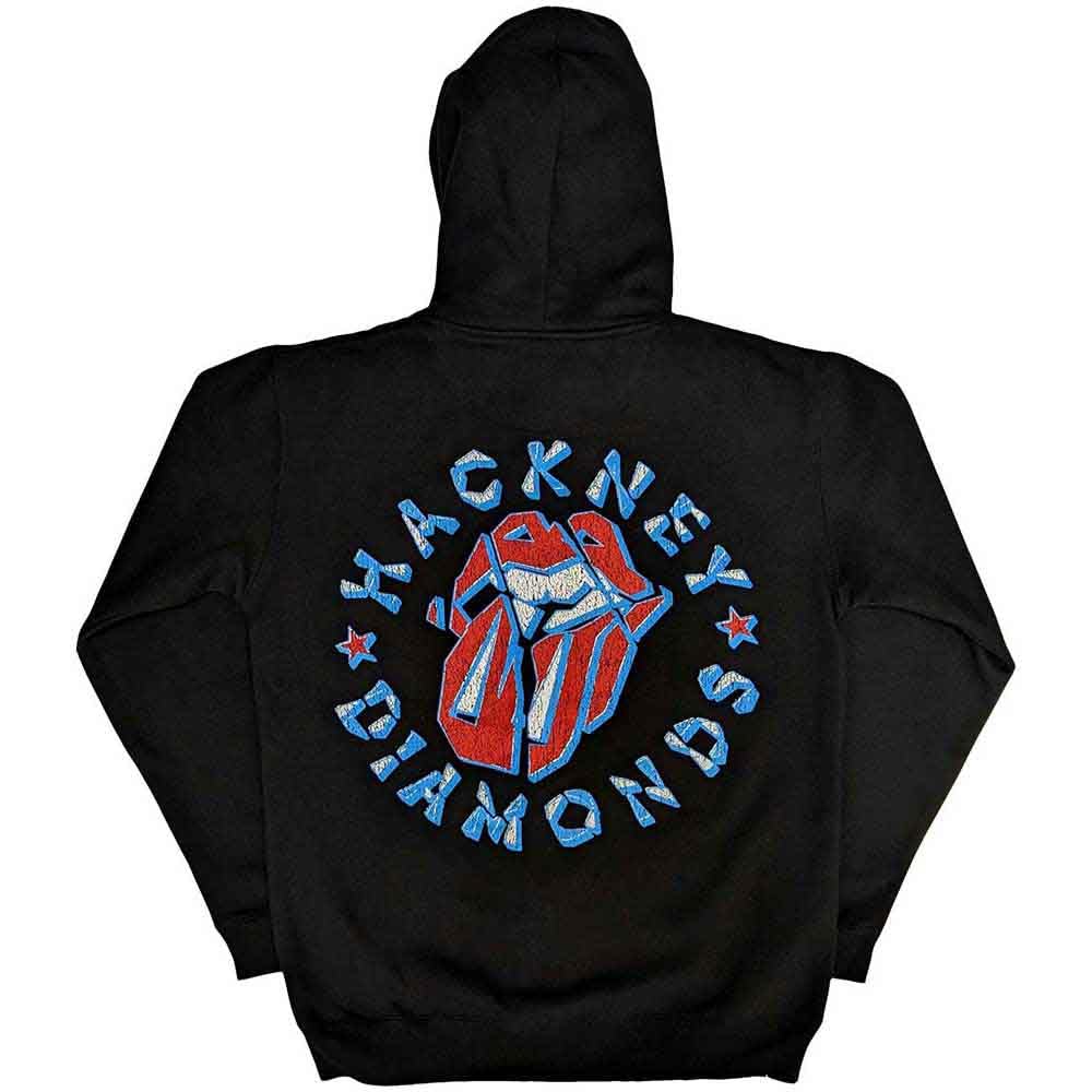 Sweat-Shirt Capuche Rolling Stones Hackney Diamonds Zippé Confortable Noir