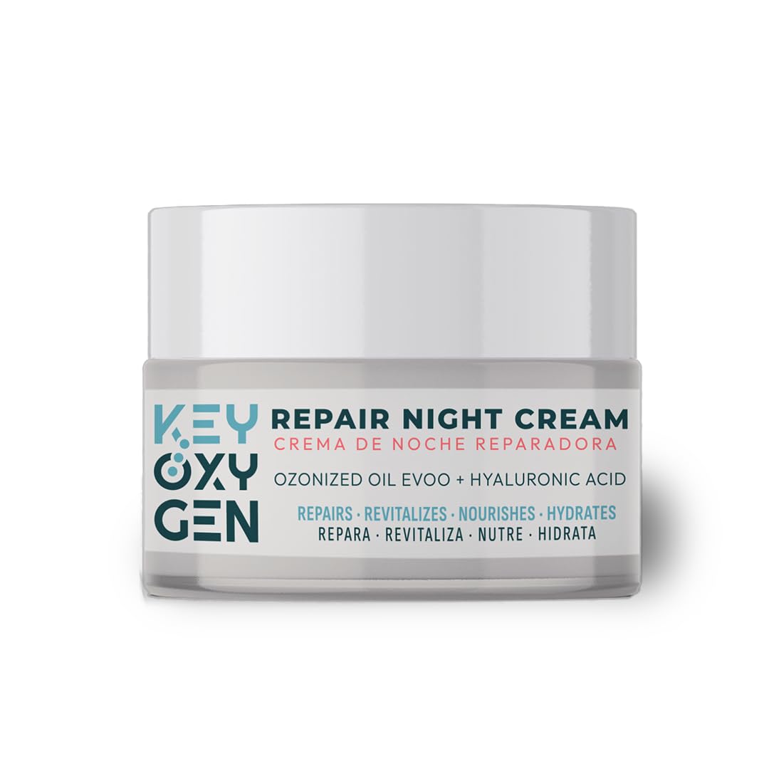 Crema De Noche Facial Regeneradora + Crema Hidratante Facial Mujer Con Ácido Hialurónico + Crema Antiarrugas Mujer Con AOVE Ozonizado + Centella Asiática + Vitamina E + Hidratante Facial Vegana