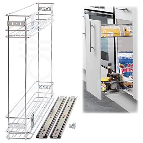 150mm Slide Pull Out Wire Basket Kitchen Larder Base Unit Cabinet Cupboard Drawer Storage Cover