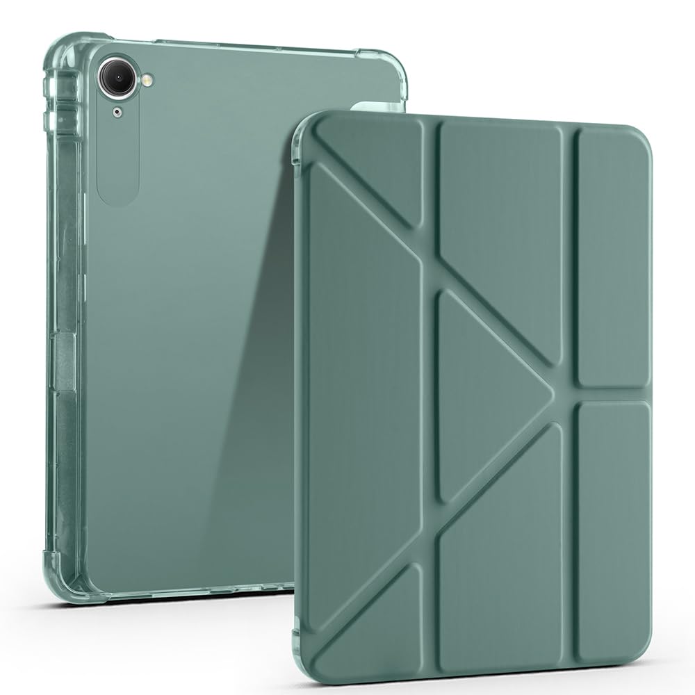 Zore Xiaomi ile uyumlu Redmi K Pad Kılıf Zore Tri Folding Kalem Bölmeli Standlı Kılıf Koyu Yeşil